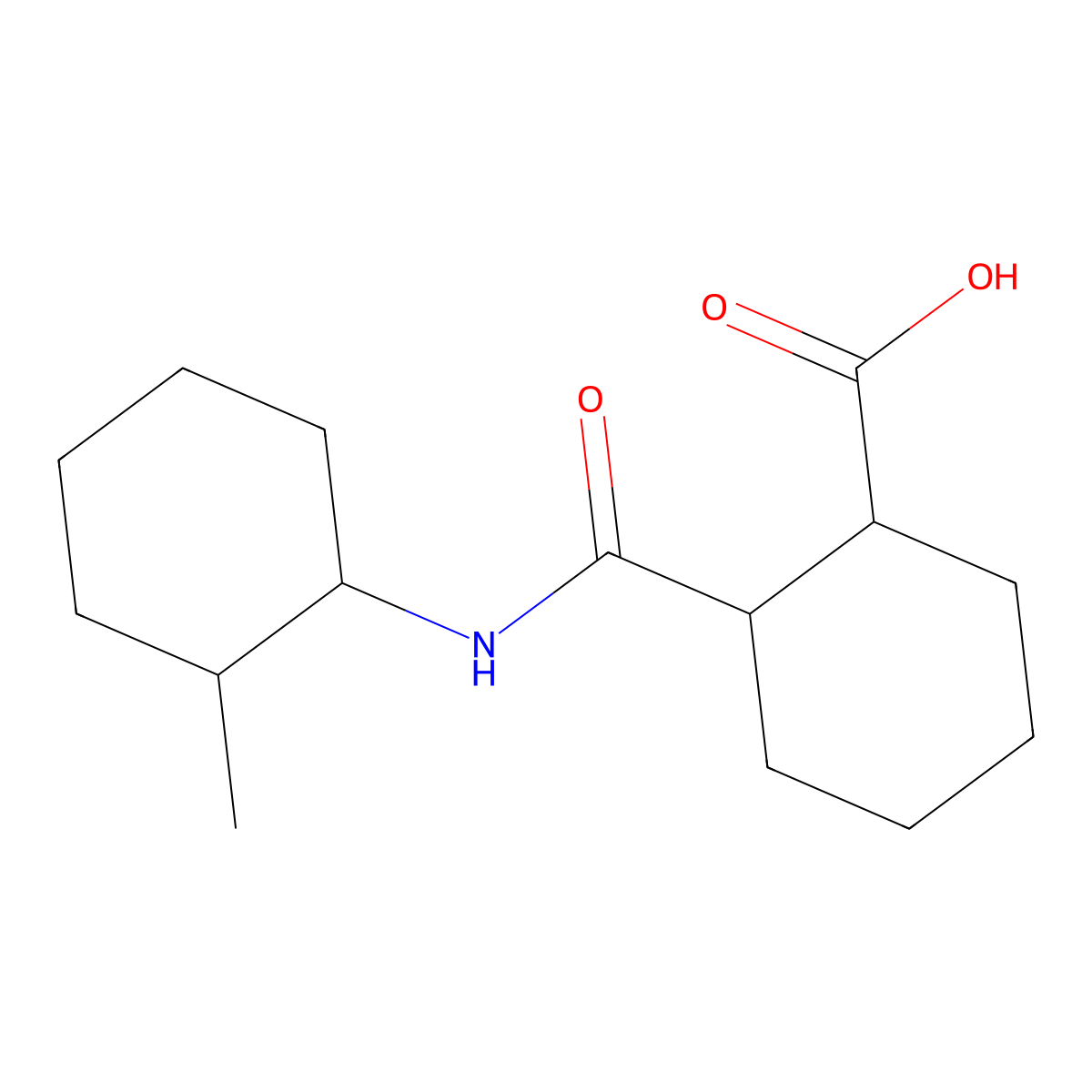 2-[(2-Methylcyclohexyl)carbamoyl]cyclohexane-1-carboxylic acid molecular structure, CAS 1005241-13-3