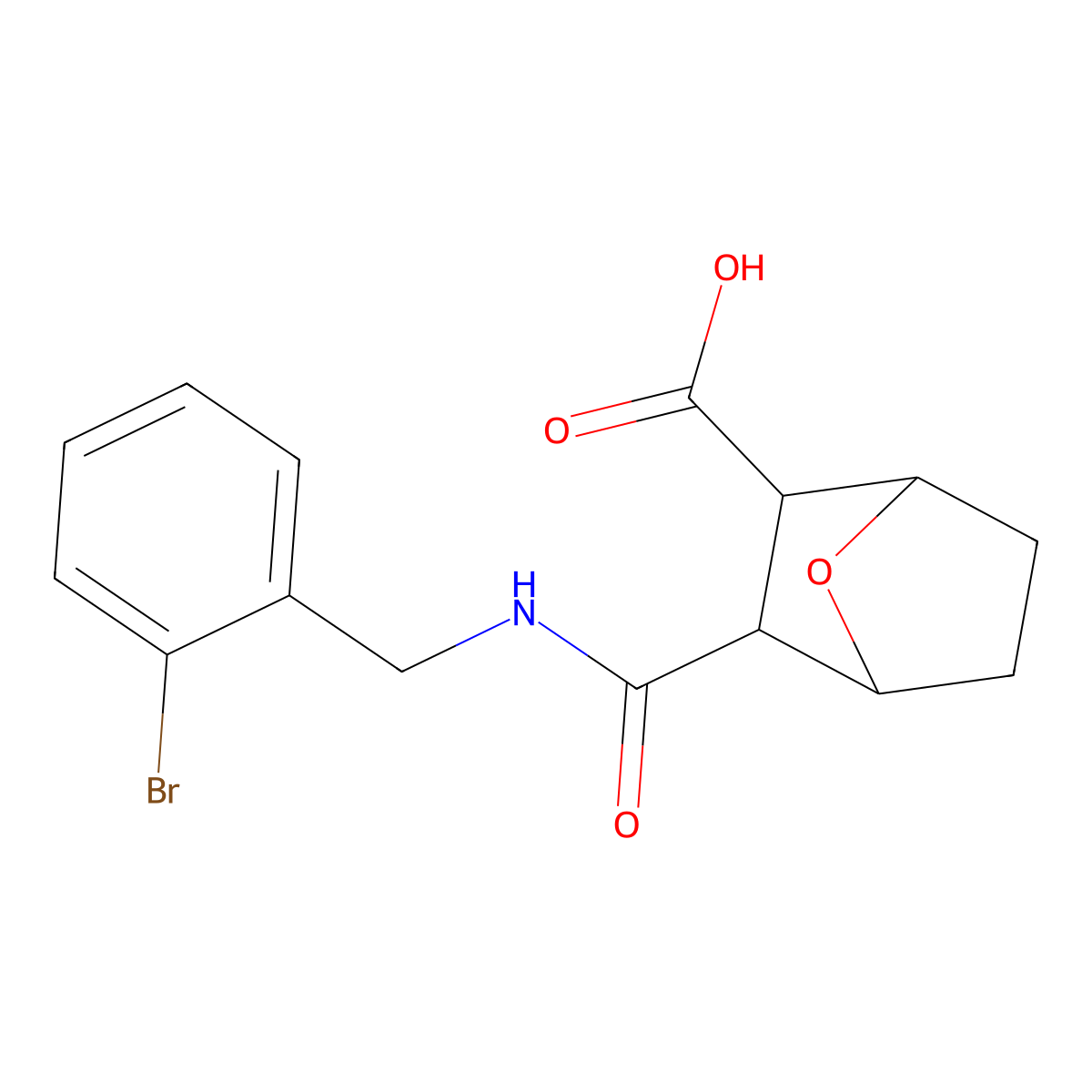 3-{[(2-Bromobenzyl)amino]carbonyl}-7-oxabicyclo[2.2.1]heptane-2-carboxylic acid molecular structure, CAS 1005243-23-1