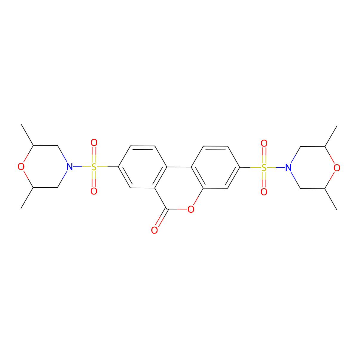 3,8-Bis[(2,6-dimethylmorpholin-4-yl)sulfonyl]benzo[c]chromen-6-one molecular structure, CAS 1005243-26-4