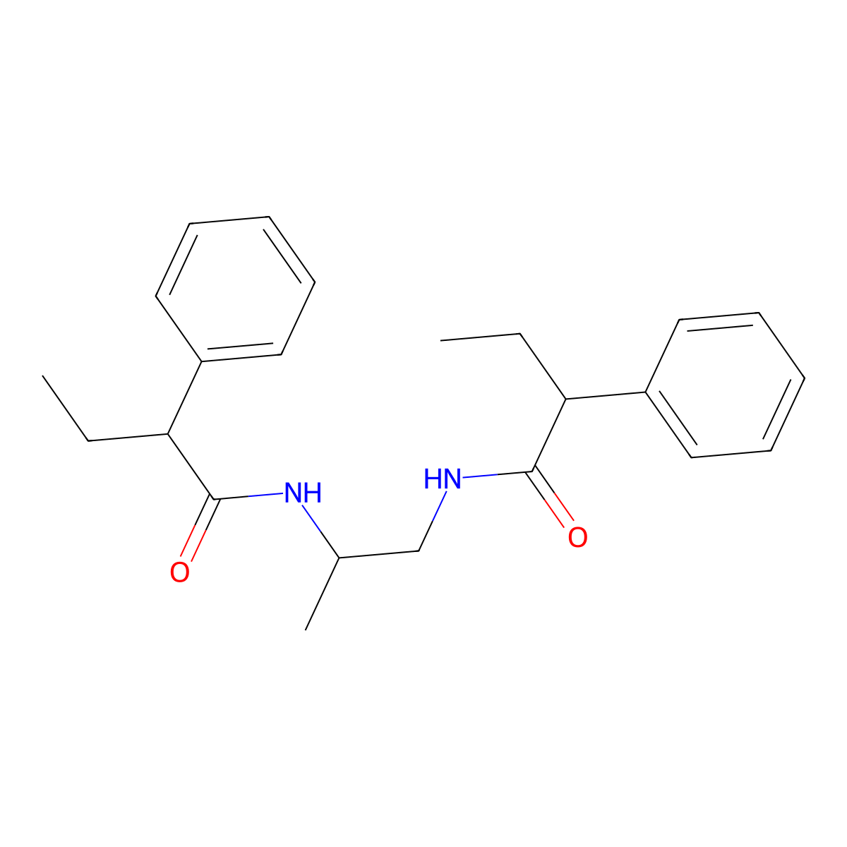 2-phenyl-N-[2-(2-phenylbutanoylamino)propyl]butanamide molecular structure, CAS 1005243-62-8
