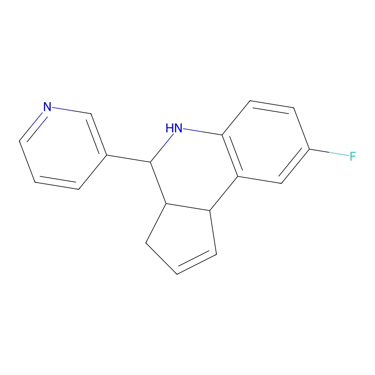 8-Fluoro-4-pyridin-3-yl-3a,4,5,9b-tetrahydro-3H-cyclopenta[c]quinoline molecular structure, CAS 1005243-69-5