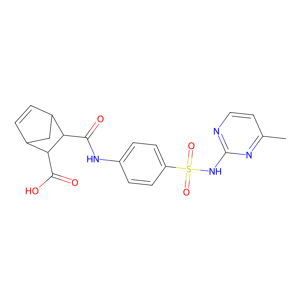 3-({4-[(4-Methylpyrimidin-2-yl)sulfamoyl]phenyl}carbamoyl)bicyclo[2.2.1]hept-5-ene-2-carboxylic acid molecular structure, CAS 1005243-71-9
