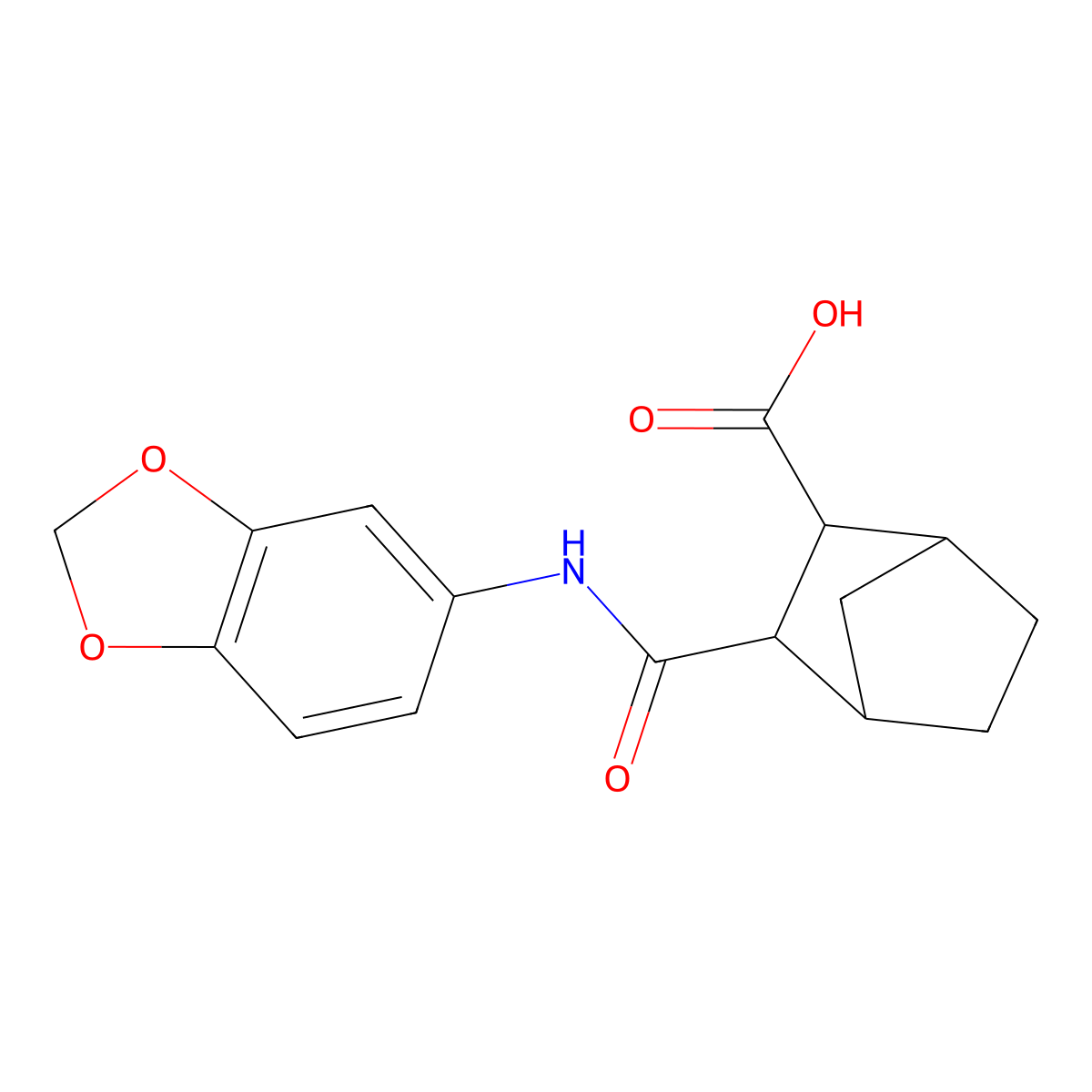 3-(1,3-Benzodioxol-5-ylcarbamoyl)bicyclo[2.2.1]heptane-2-carboxylic acid molecular structure, CAS 1005244-85-8