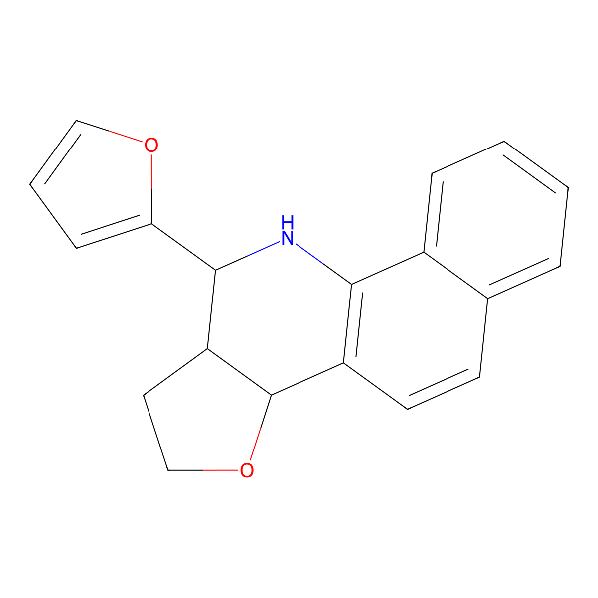 11-(2-Furyl)-1,2,3a,10,11,11a-hexahydrobenzo[h]furo[3,2-c]quinoline molecular structure, CAS 1005244-88-1