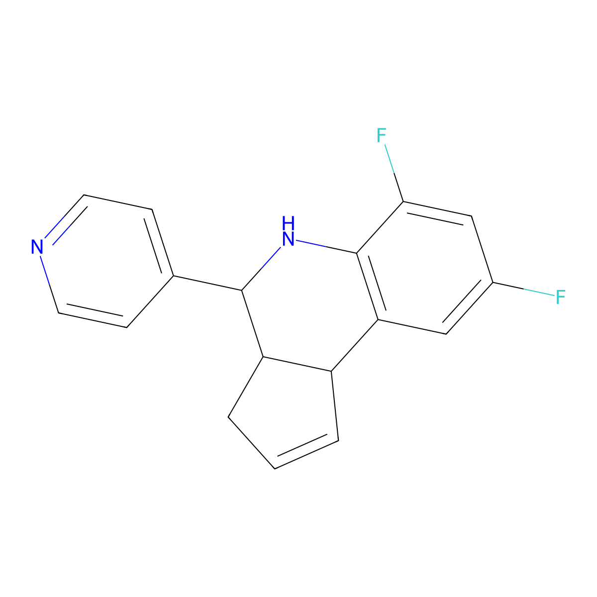 6,8-Difluoro-4-pyridin-4-yl-3a,4,5,9b-tetrahydro-3H-cyclopenta[c]quinoline molecular structure, CAS 1005245-87-3