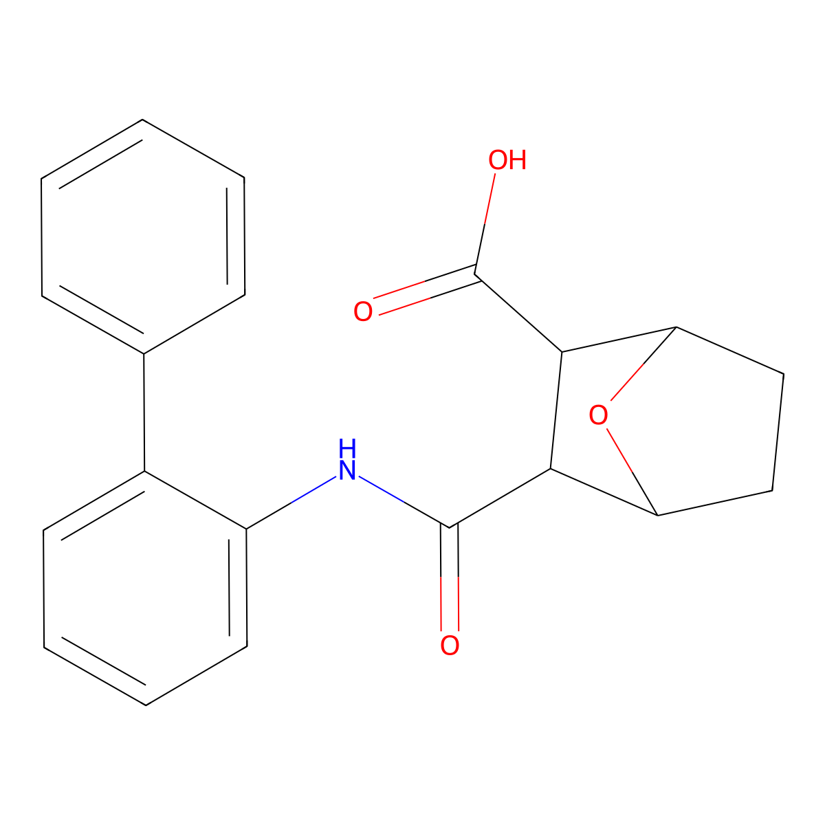 3-(Biphenyl-2-ylcarbamoyl)-7-oxabicyclo[2.2.1]heptane-2-carboxylic acid molecular structure, CAS 1005245-97-5