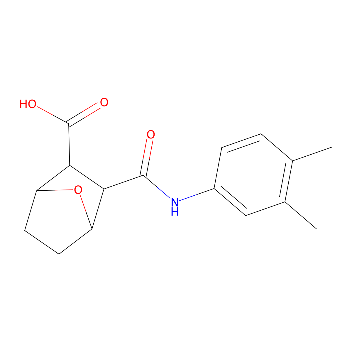 3-((3,4-Dimethylphenyl)carbamoyl)-7-oxabicyclo[2.2.1]heptane-2-carboxylic acid molecular structure, CAS 1005246-04-7