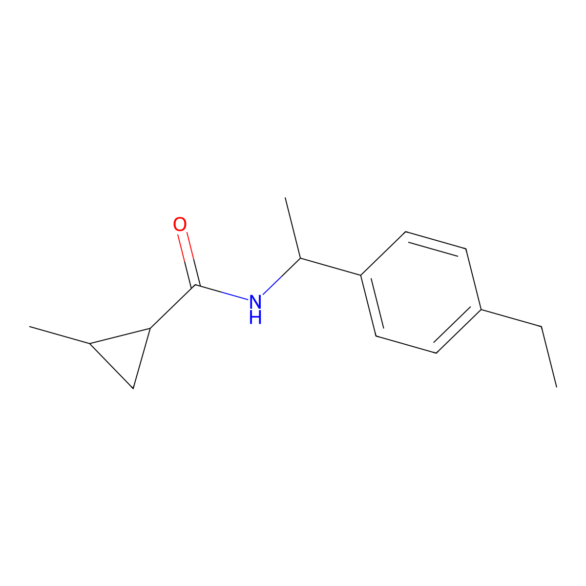 N-[1-(4-ethylphenyl)ethyl]-2-methylcyclopropane-1-carboxamide molecular structure, CAS 1005246-08-1