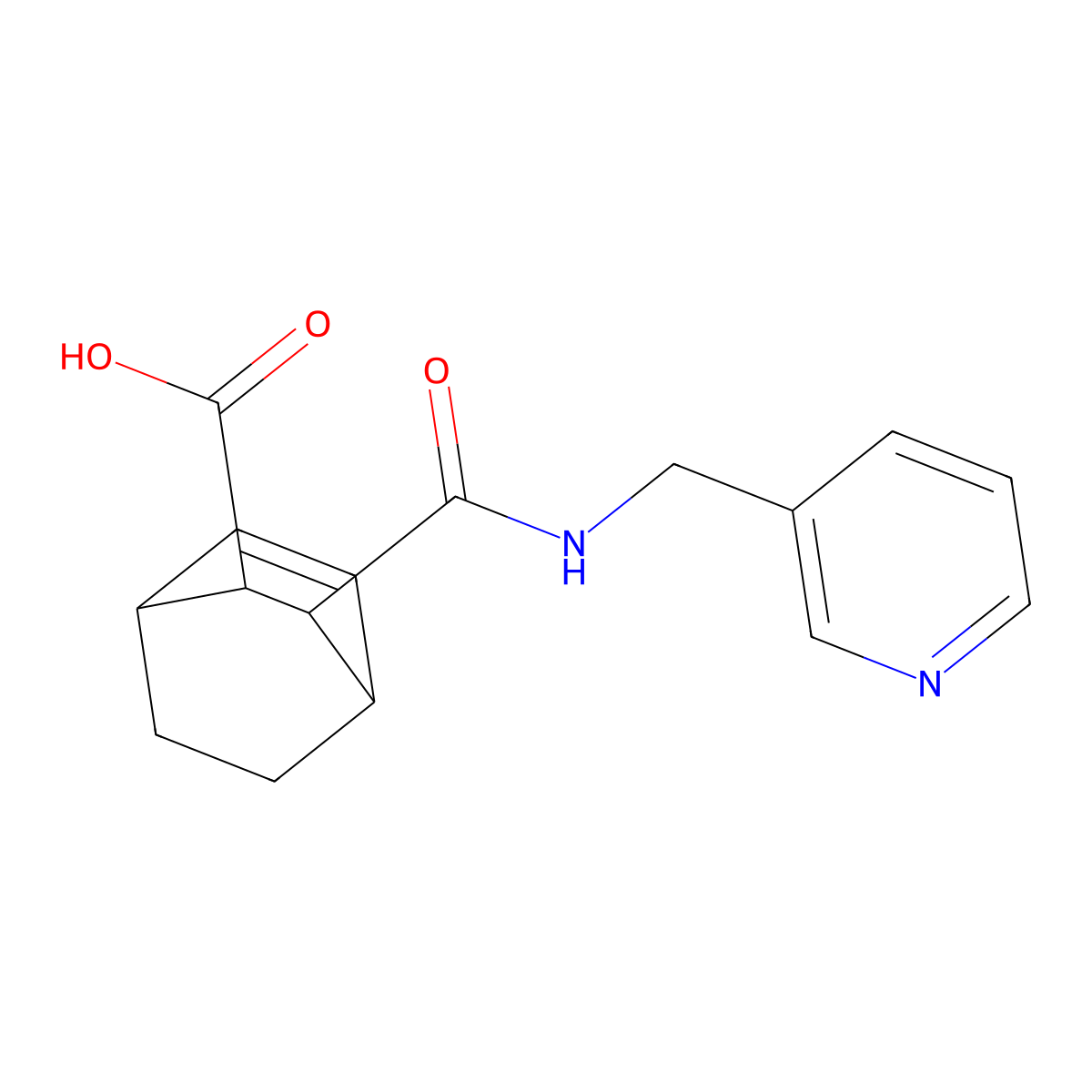 3-((Pyridin-3-ylmethyl)carbamoyl)bicyclo[2.2.2]oct-5-ene-2-carboxylic acid molecular structure, CAS 1005246-12-7