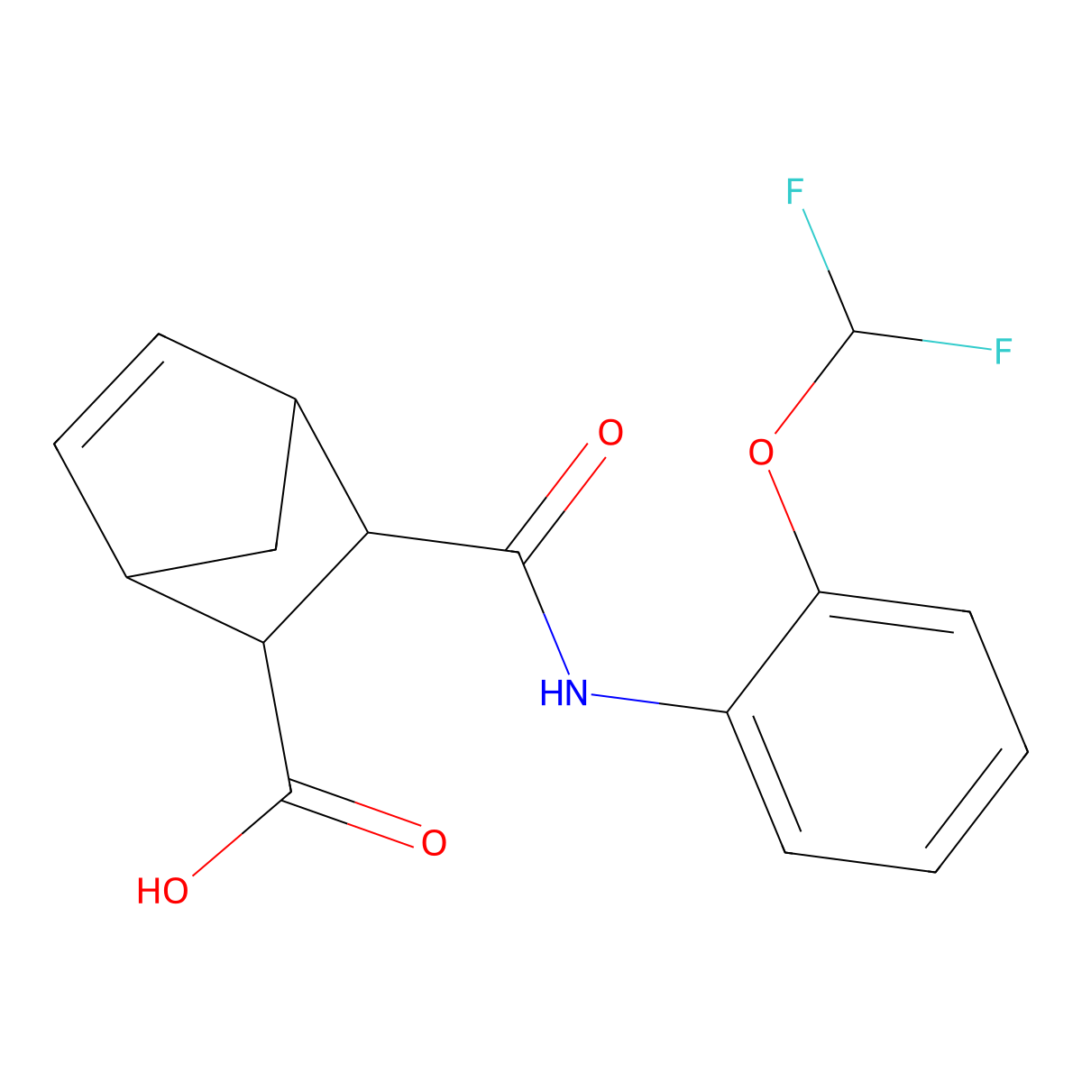 3-{[2-(Difluoromethoxy)phenyl]carbamoyl}bicyclo[2.2.1]hept-5-ene-2-carboxylic acid molecular structure, CAS 1005246-15-0