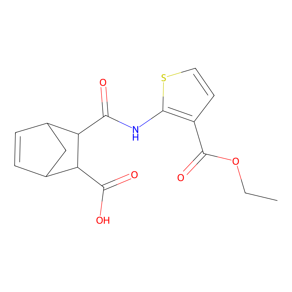 3-{[3-(Ethoxycarbonyl)thiophen-2-yl]carbamoyl}bicyclo[2.2.1]hept-5-ene-2-carboxylic acid molecular structure, CAS 1005246-26-3