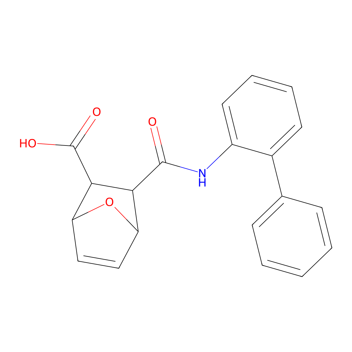 3-(Biphenyl-2-ylcarbamoyl)-7-oxabicyclo[2.2.1]hept-5-ene-2-carboxylic acid molecular structure, CAS 1005246-27-4