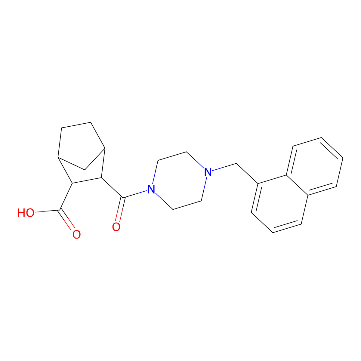 3-{[4-(Naphthylmethyl)piperazinyl]carbonyl}bicyclo[2.2.1]heptane-2-carboxylic acid molecular structure, CAS 1005246-36-5