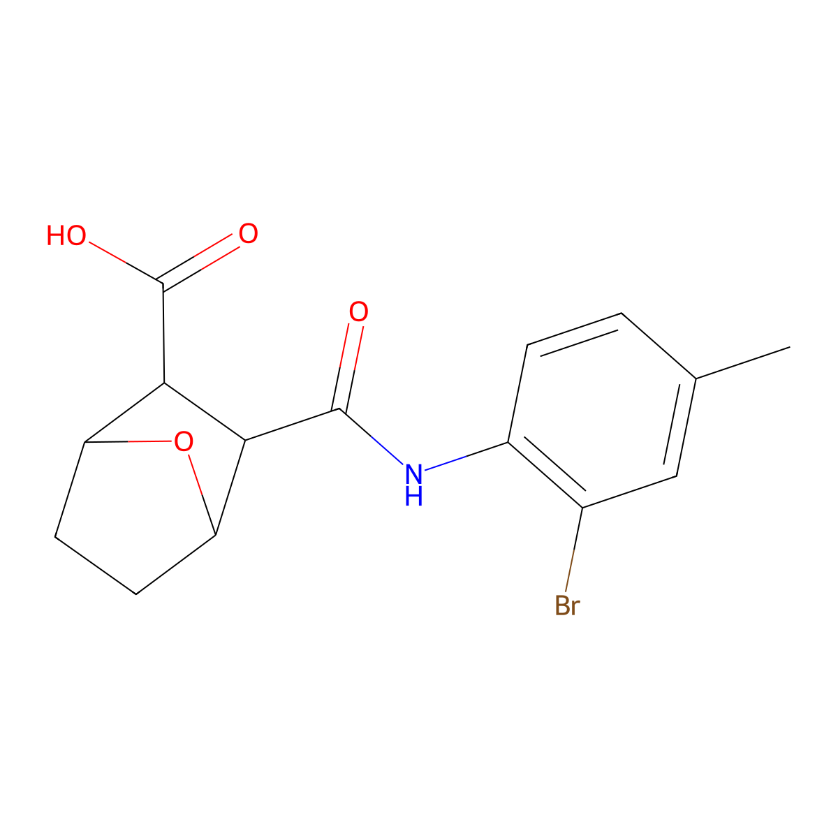 3-((2-Bromo-4-methylphenyl)carbamoyl)-7-oxabicyclo[2.2.1]heptane-2-carboxylic acid molecular structure, CAS 1005246-46-7