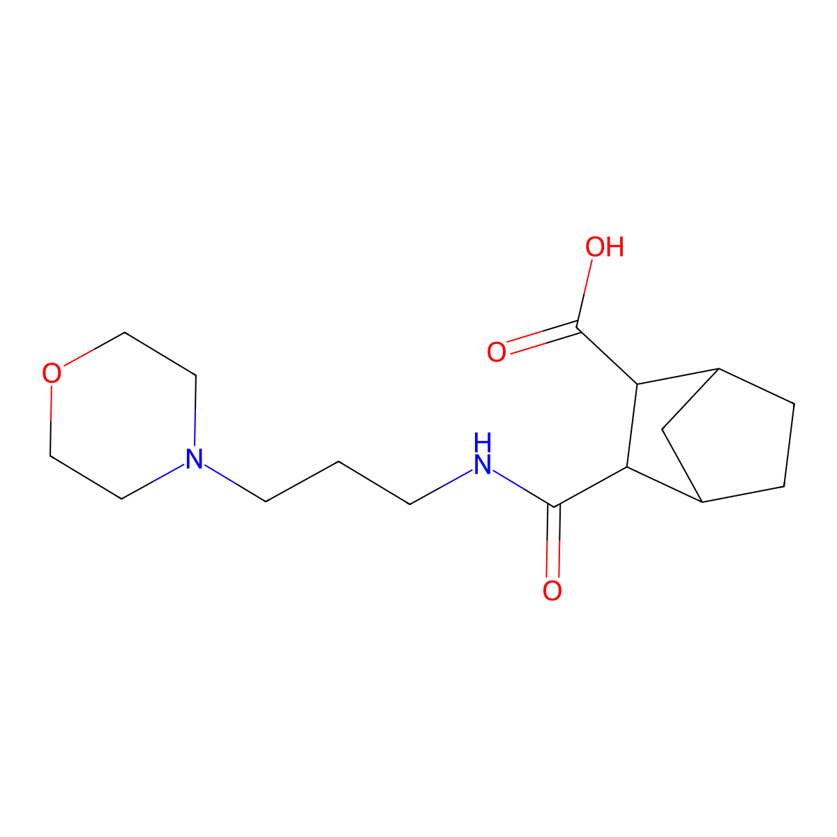 3-[N-(3-morpholin-4-ylpropyl)carbamoyl]bicyclo[2.2.1]heptane-2-carboxylic acid molecular structure, CAS 1005246-56-9