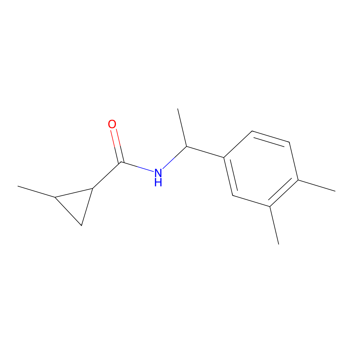 N-[1-(3,4-dimethylphenyl)ethyl]-2-methylcyclopropanecarboxamide molecular structure, CAS 1005246-59-2