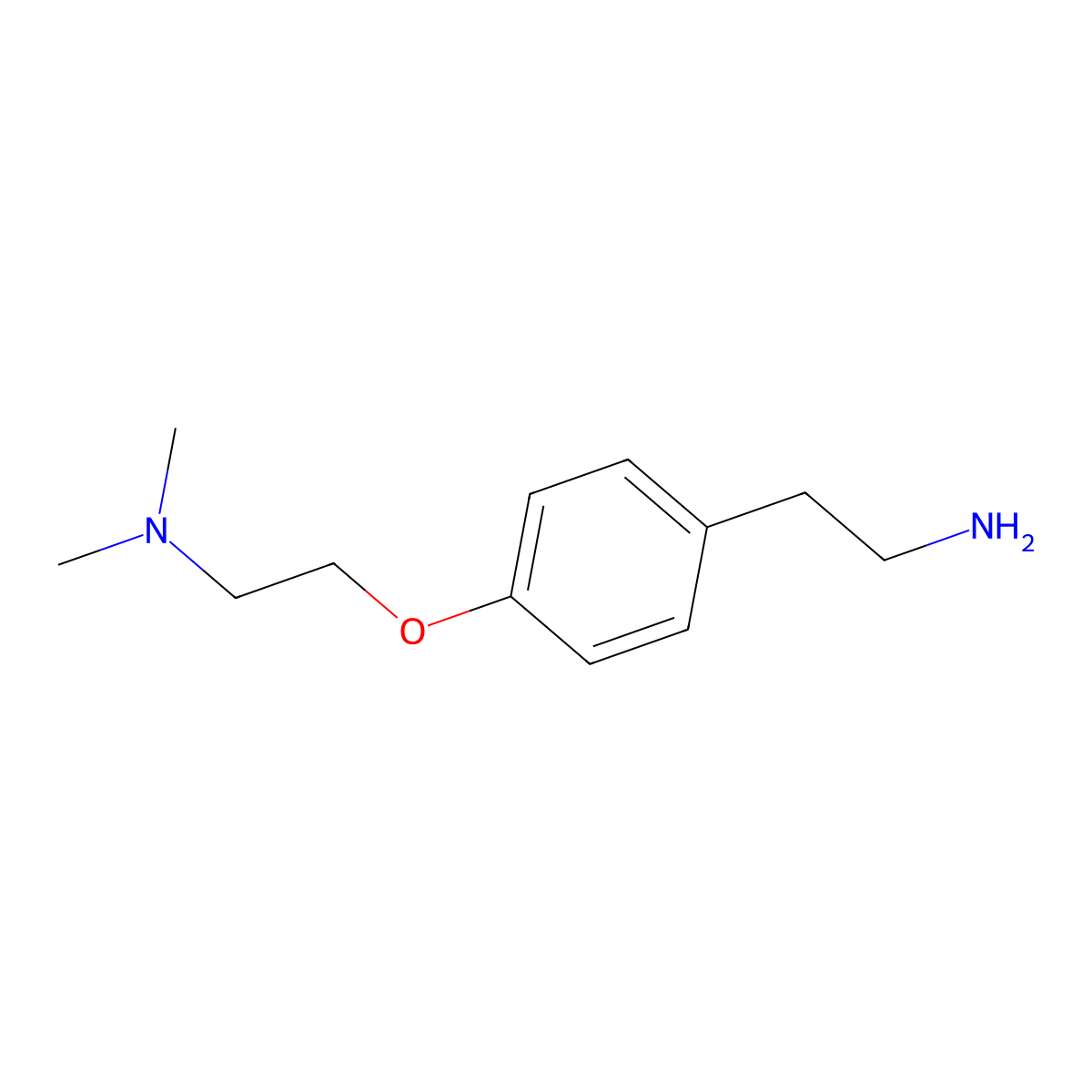 2-{4-[2-(Dimethylamino)ethoxy]phenyl}ethan-1-amine molecular structure, CAS 100525-69-7