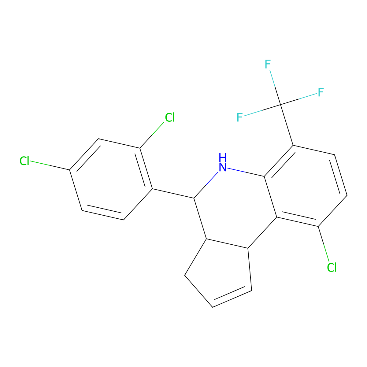 9-chloro-4-(2,4-dichlorophenyl)-6-(trifluoromethyl)-3a,4,5,9b-tetrahydro-3H-cyclopenta[c]quinoline molecular structure, CAS 1005252-27-6
