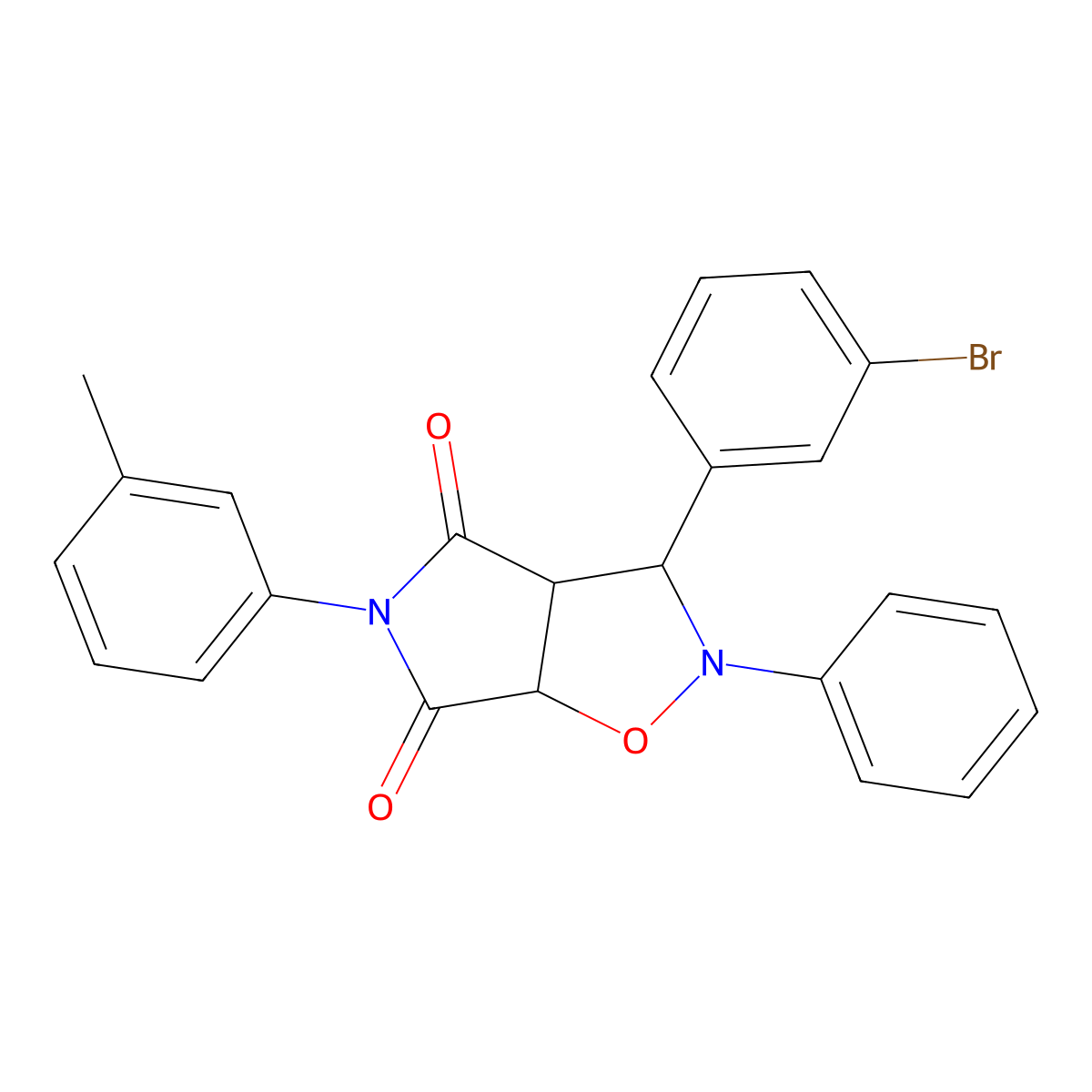 3-(3-bromophenyl)-5-(3-methylphenyl)-2-phenyl-3a,6a-dihydro-3H-pyrrolo[3,4-d][1,2]oxazole-4,6-dione molecular structure, CAS 1005252-53-8