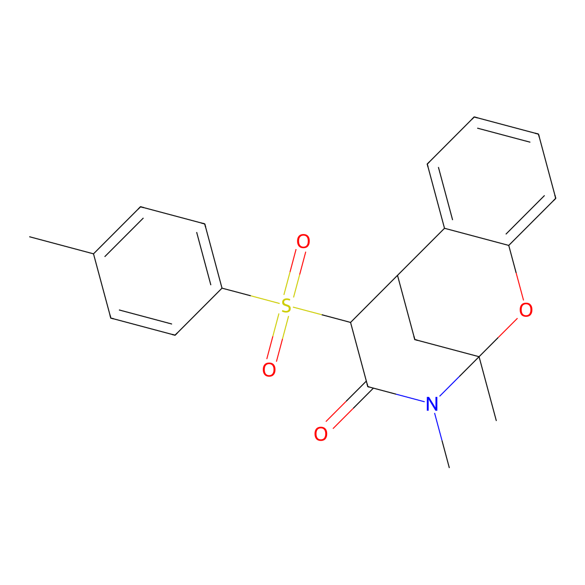9,10-Dimethyl-12-(4-methylbenzenesulfonyl)-8-oxa-10-azatricyclo[7.3.1.0^{2,7}]trideca-2,4,6-trien-11-one molecular structure, CAS 1005259-29-9