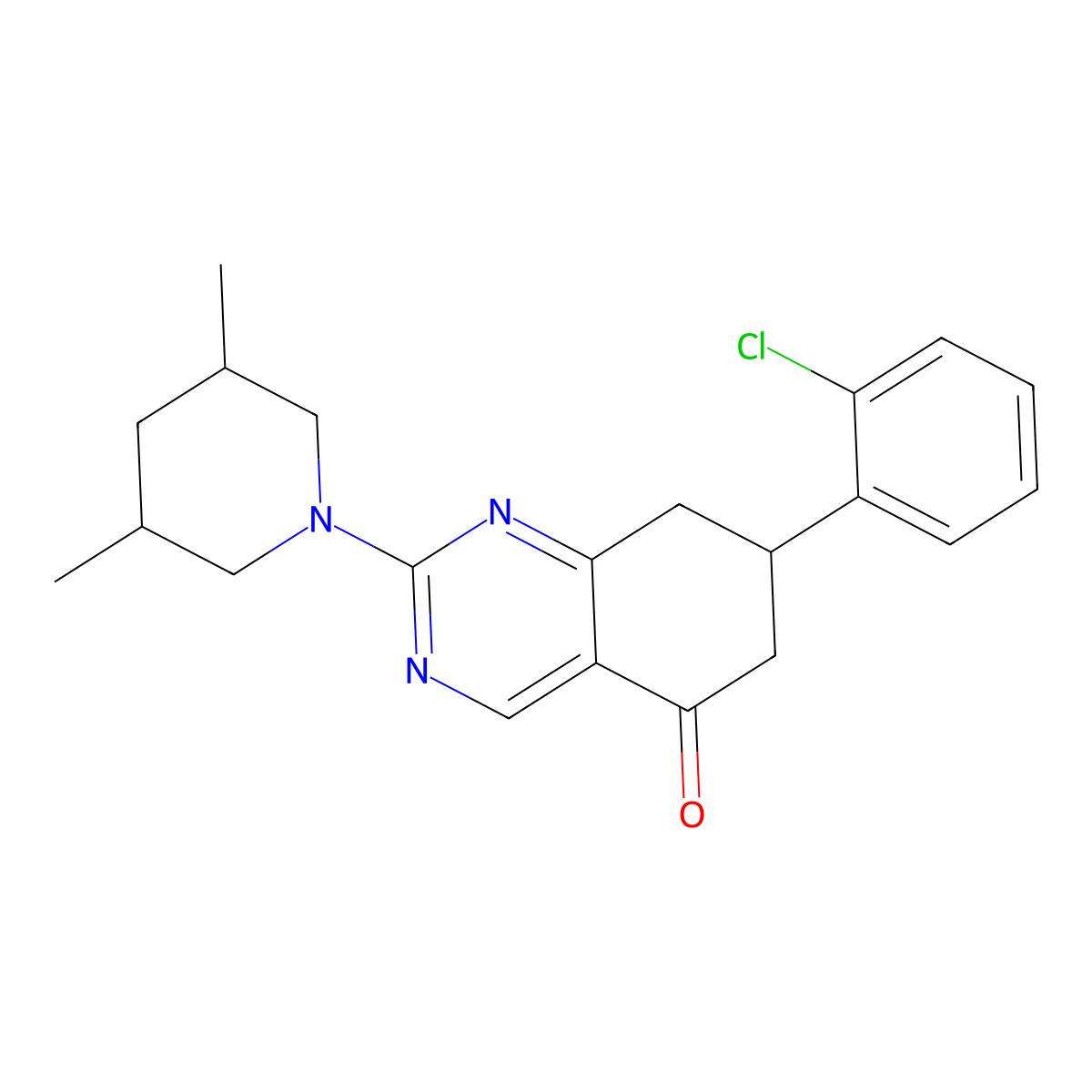 7-(2-chlorophenyl)-2-(3,5-dimethylpiperidin-1-yl)-7,8-dihydroquinazolin-5(6H)-one molecular structure, CAS 1005262-36-1