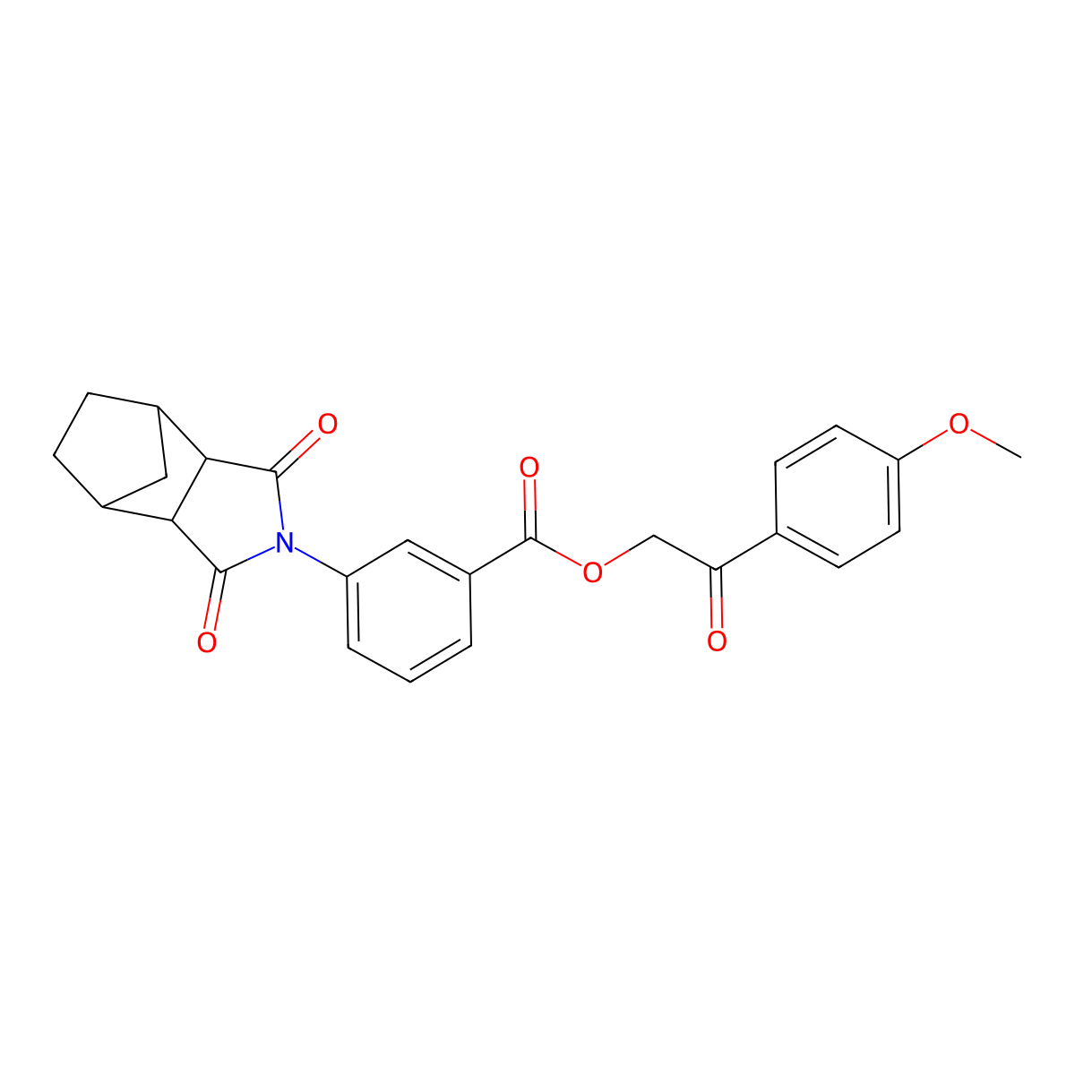 2-(4-methoxyphenyl)-2-oxoethyl 3-(1,3-dioxooctahydro-2H-4,7-methanoisoindol-2-yl)benzoate molecular structure, CAS 1005262-41-8