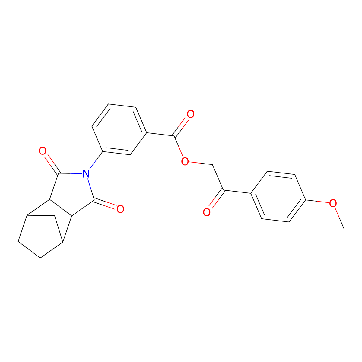 2-(4-methoxyphenyl)-2-oxoethyl 3-(1,3-dioxooctahydro-2H-4,7-methanoisoindol-2-yl)benzoate molecular structure, CAS 1005262-41-8