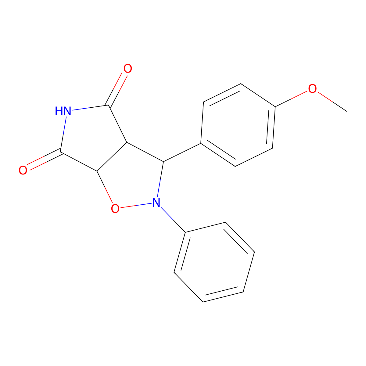 3-(4-Methoxy-phenyl)-2-phenyl-tetrahydro-pyrrolo[3,4-d]isoxazole-4,6-dione molecular structure, CAS 1005262-43-0