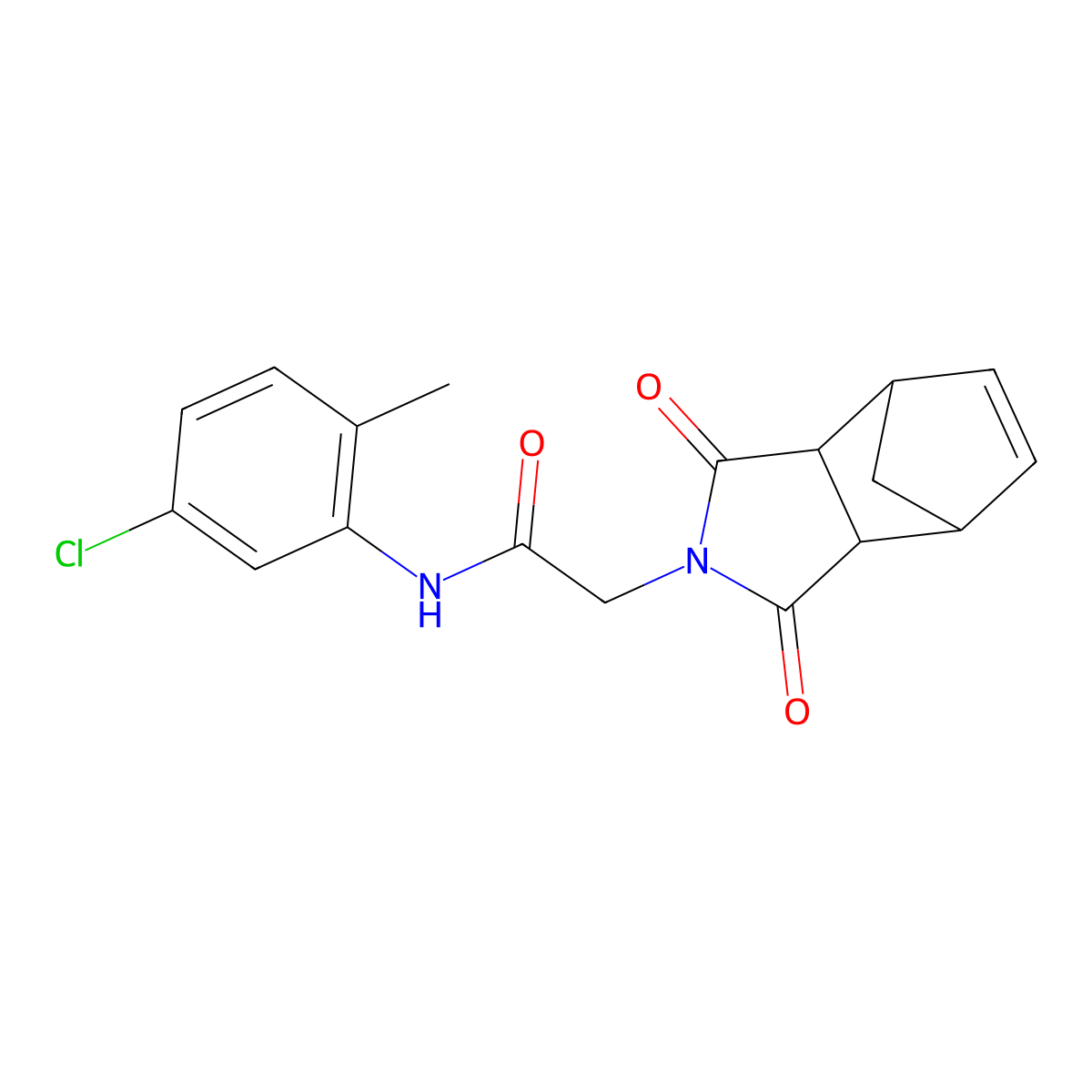 N-(5-chloro-2-methylphenyl)-2-(1,3-dioxo-1,3,3a,4,7,7a-hexahydro-2H-4,7-methanoisoindol-2-yl)acetamide molecular structure, CAS 1005262-70-3
