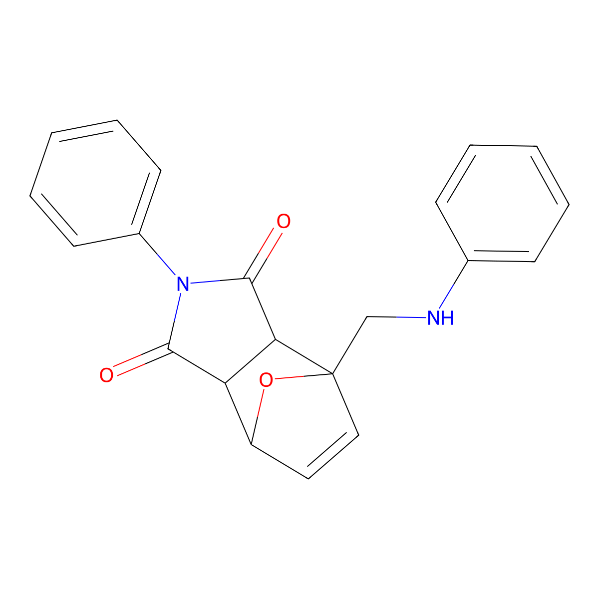 2-phenyl-4-((phenylamino)methyl)-3a,4,7,7a-tetrahydro-1H-4,7-epoxyisoindole-1,3(2H)-dione molecular structure, CAS 1005262-80-5