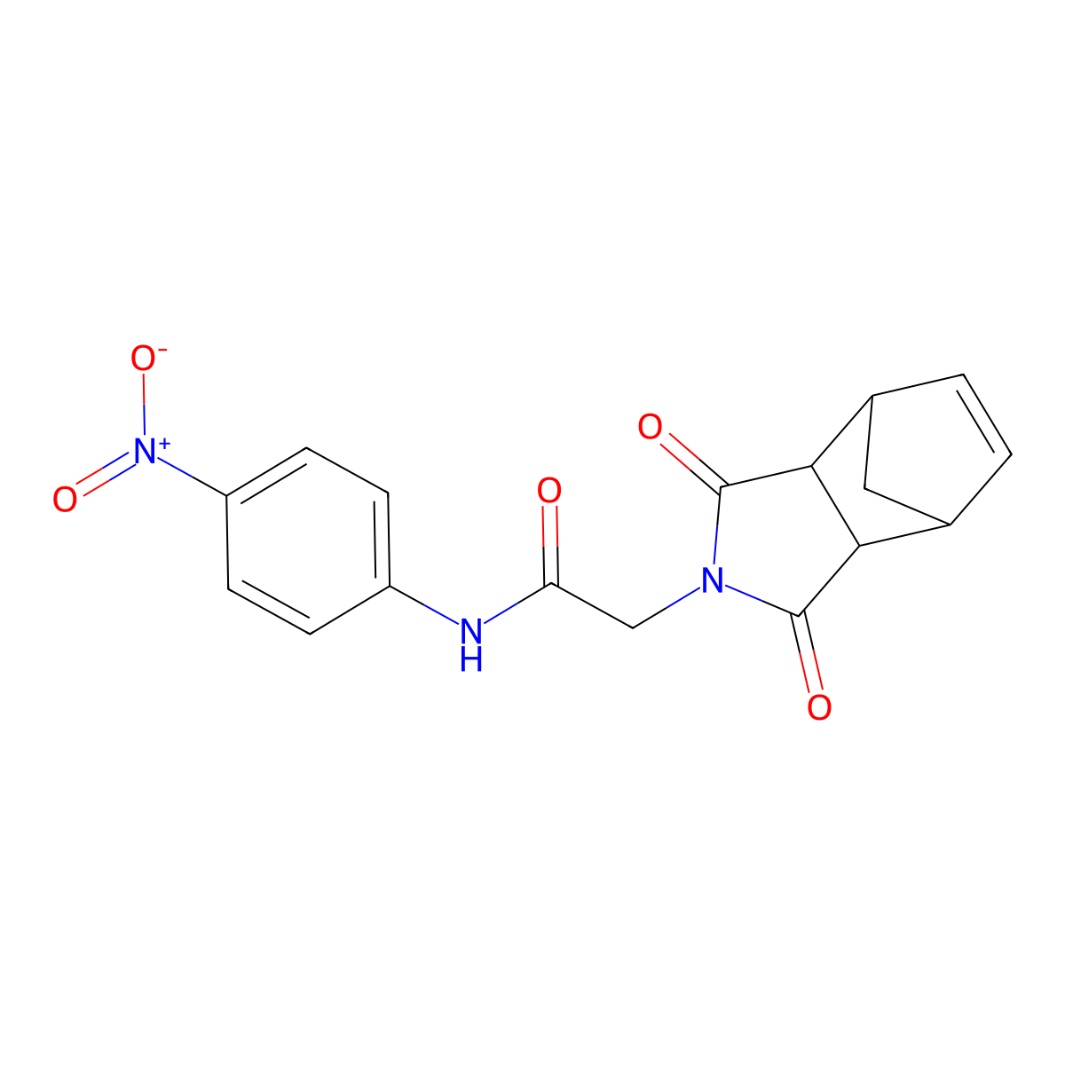 2-(1,3-dioxo-1,3,3a,4,7,7a-hexahydro-2H-4,7-methanoisoindol-2-yl)-N-(4-nitrophenyl)acetamide molecular structure, CAS 1005262-85-0