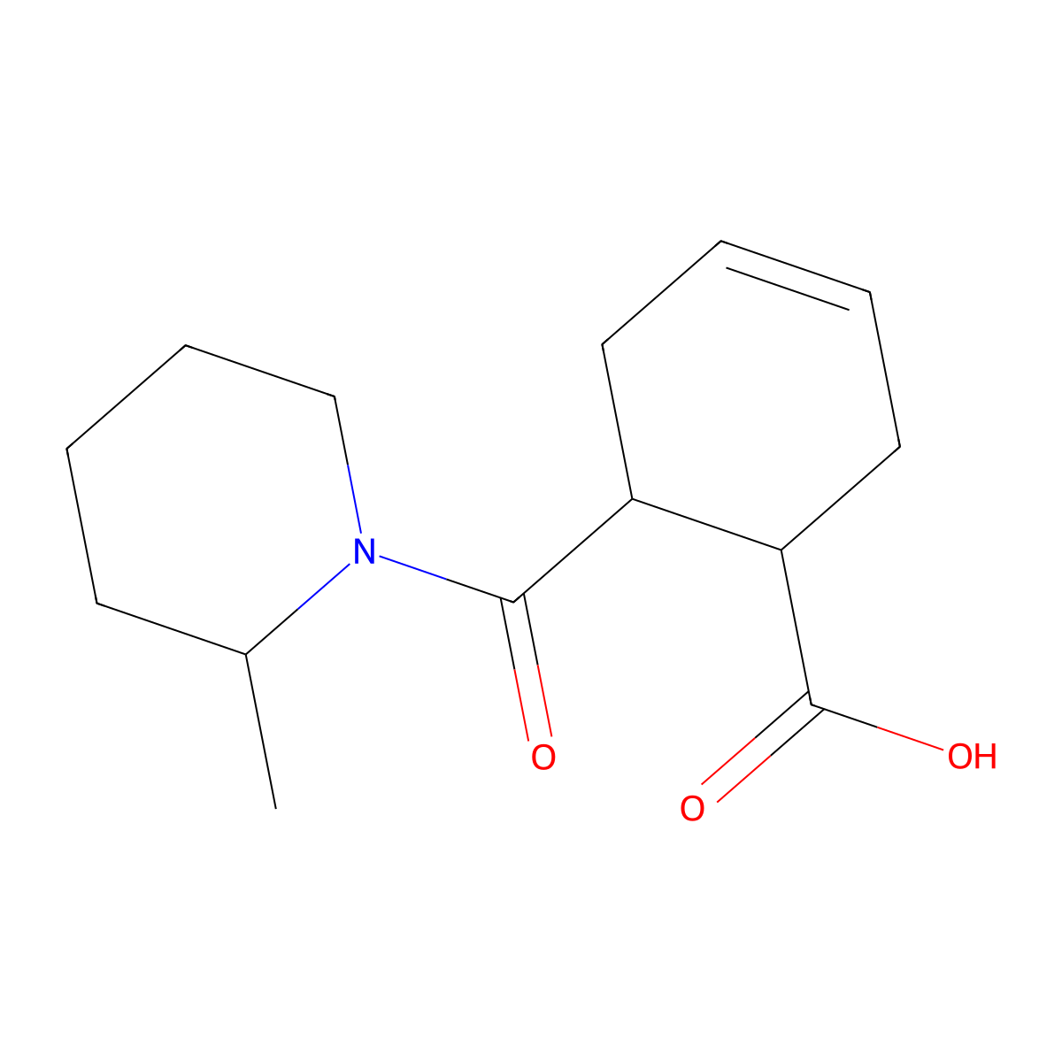 6-(2-methylpiperidine-1-carbonyl)cyclohex-3-ene-1-carboxylic Acid molecular structure, CAS 1005264-24-3
