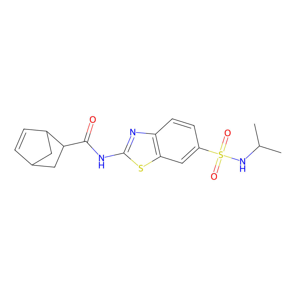(1R,2S,4R)-N-(6-(N-isopropylsulfamoyl)benzo[d]thiazol-2-yl)bicyclo[2.2.1]hept-5-ene-2-carboxamide molecular structure, CAS 1005265-80-4