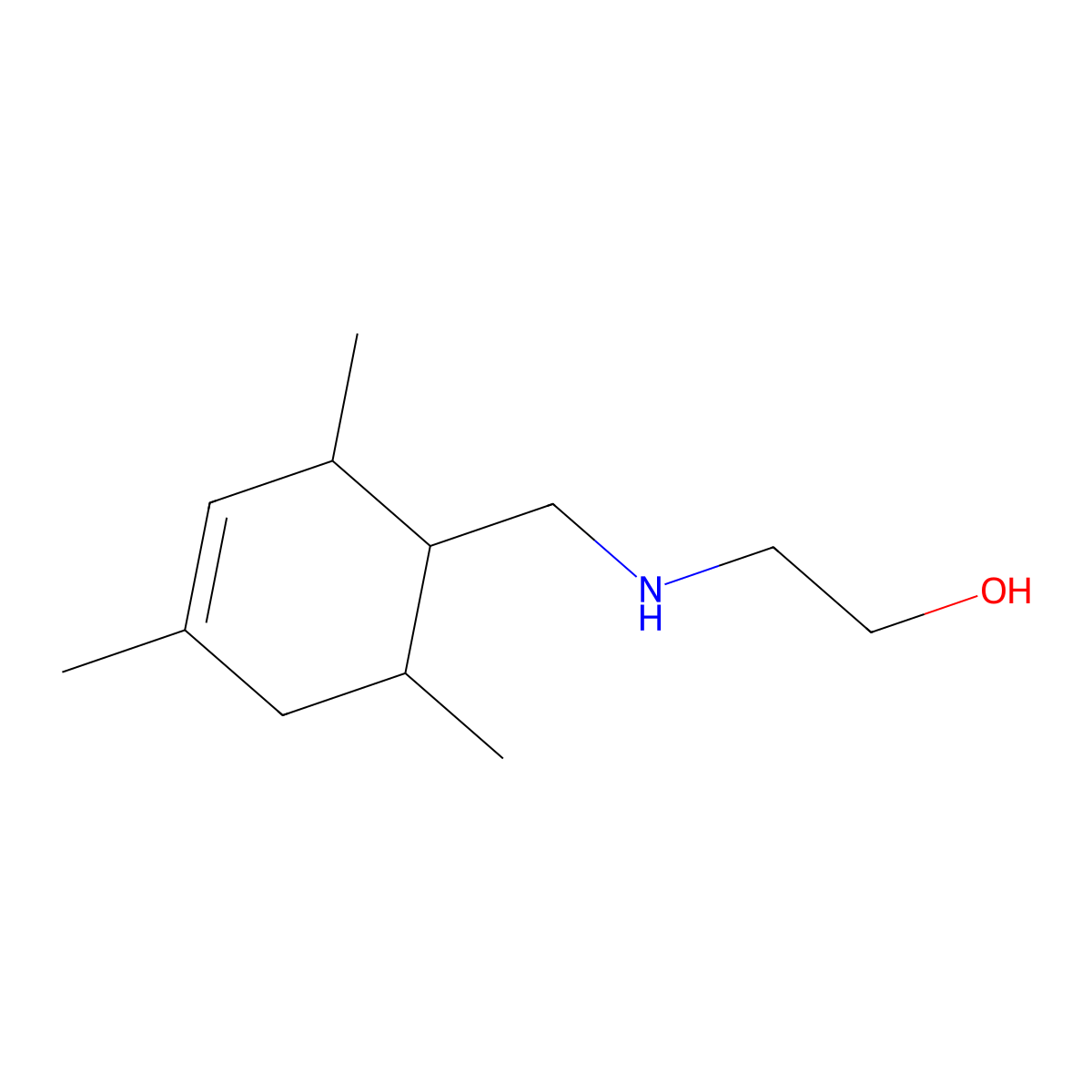 2-[(2,4,6-Trimethylcyclohex-3-en-1-yl)methylamino]ethanol molecular structure, CAS 1005266-85-2