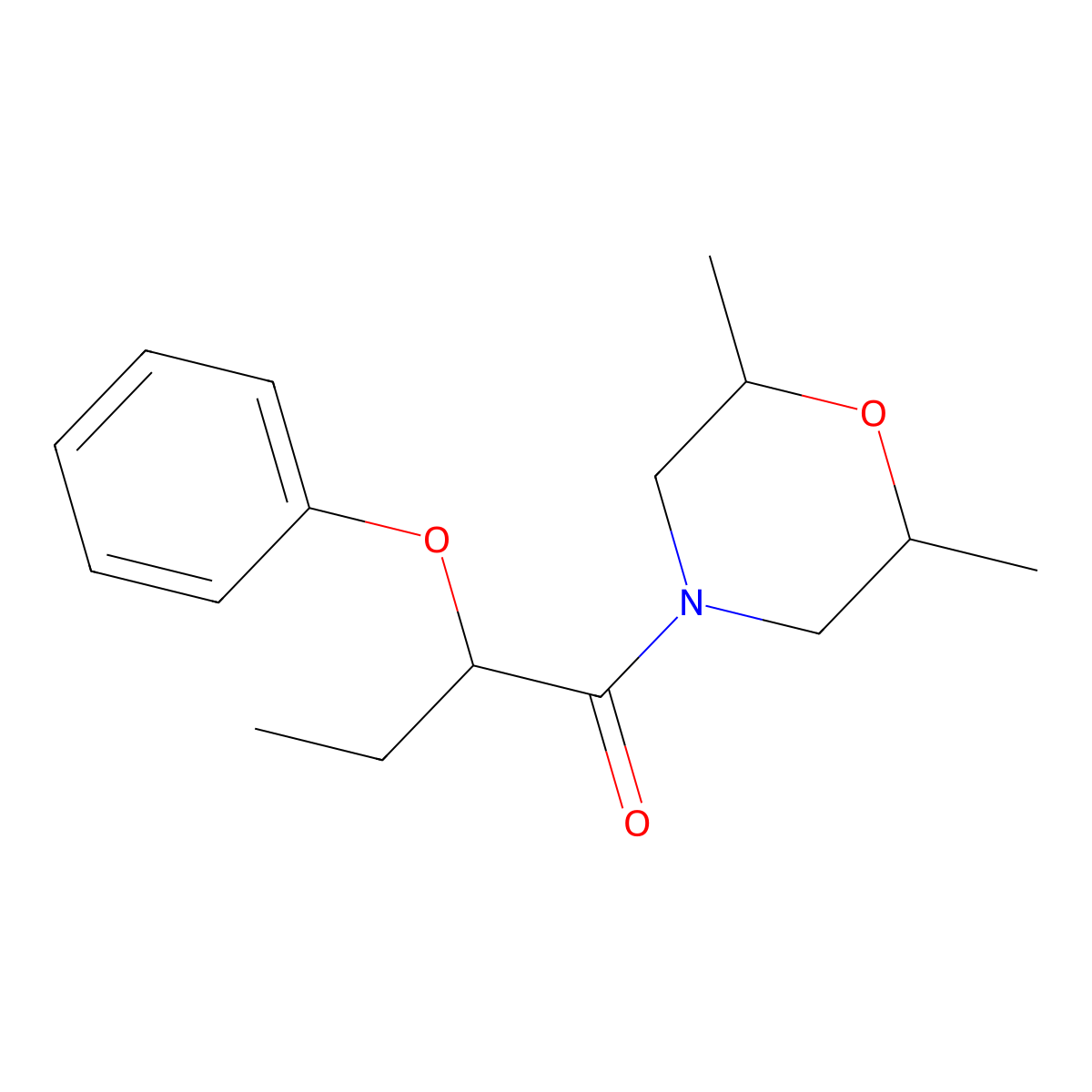 1-(2,6-Dimethylmorpholin-4-yl)-2-phenoxybutan-1-one molecular structure, CAS 1005268-31-4