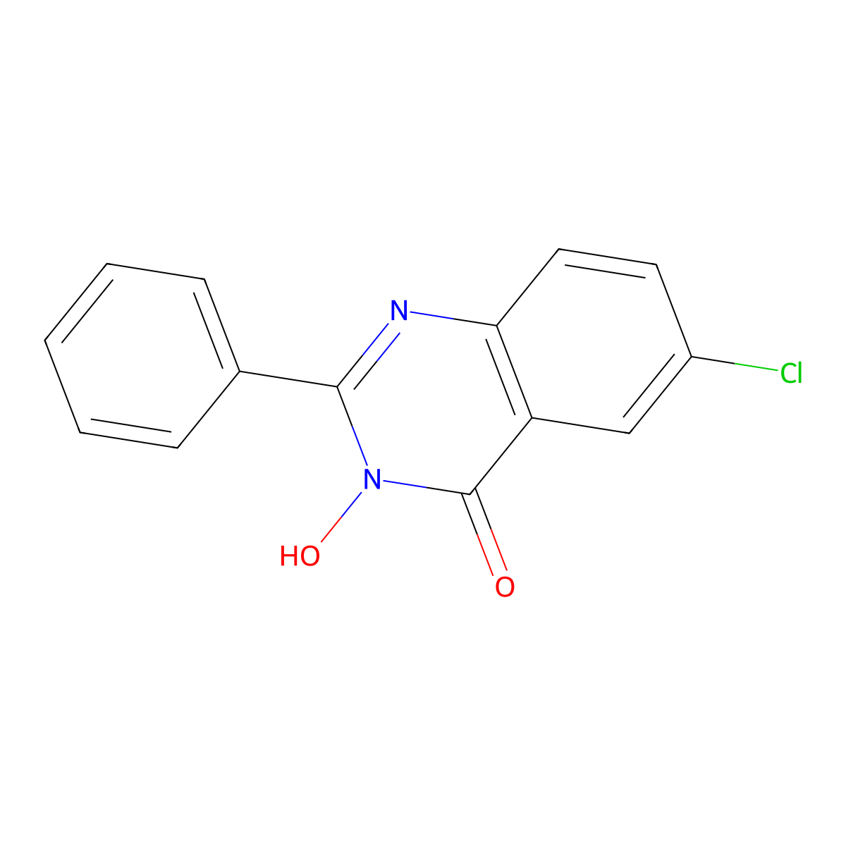 6-chloro-3-hydroxy-2-phenyl-4(3H)-quinazolinone molecular structure, CAS 100527-73-9