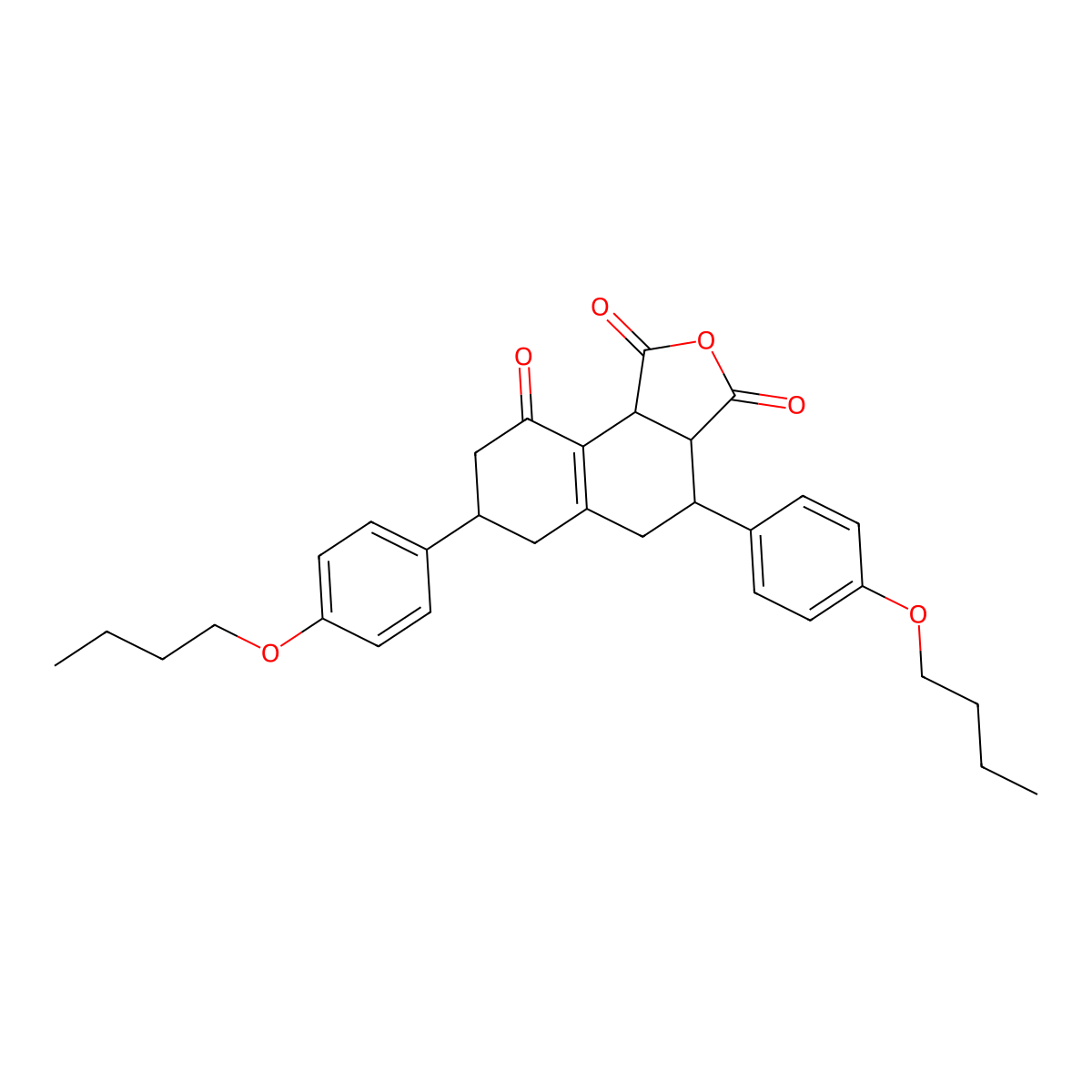 4,7-bis(4-butoxyphenyl)-4,5,6,7,8,9b-hexahydro-3aH-benzo[e][2]benzofuran-1,3,9-trione molecular structure, CAS 1005270-41-6