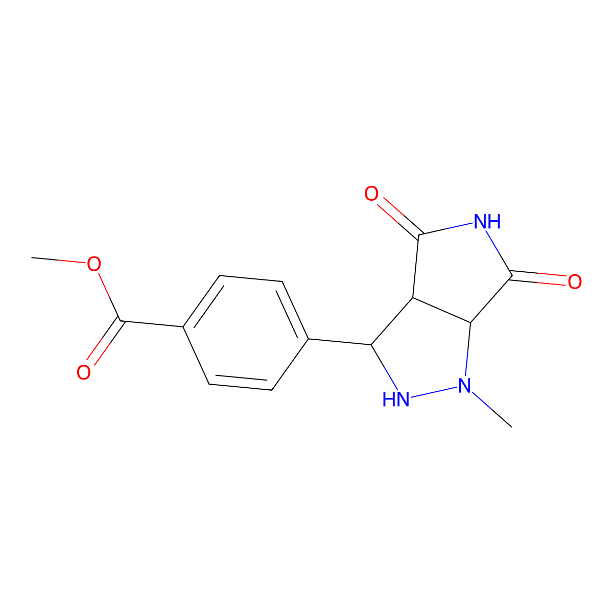Methyl 4-(1-methyl-4,6-dioxooctahydropyrrolo[3,4-c]pyrazol-3-yl)benzoate molecular structure, CAS 1005270-99-4