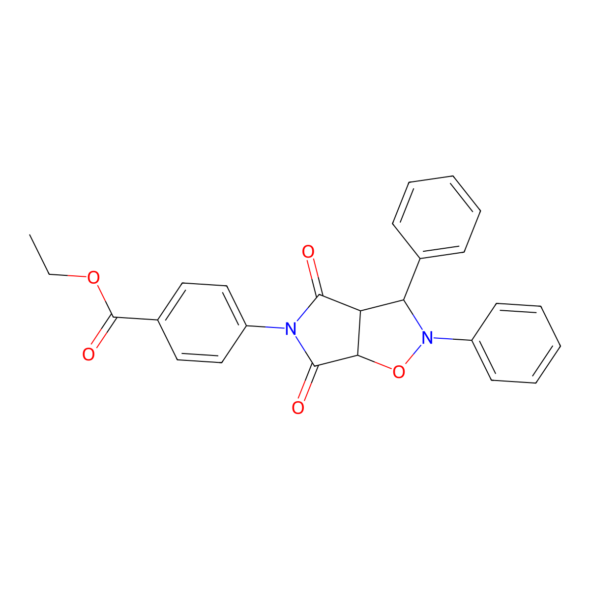 ethyl 4-(4,6-dioxo-2,3-diphenyltetrahydro-2H-pyrrolo[3,4-d]isoxazol-5(3H)-yl)benzoate molecular structure, CAS 1005271-66-8