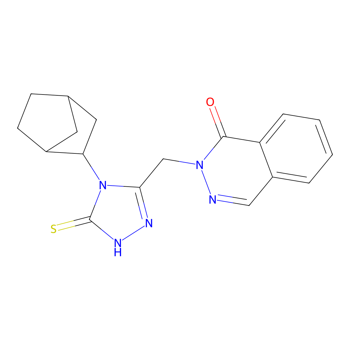 2-[[4-(3-bicyclo[2.2.1]heptanyl)-5-sulfanylidene-1H-1,2,4-triazol-3-yl]methyl]phthalazin-1-one molecular structure, CAS 1005272-15-0
