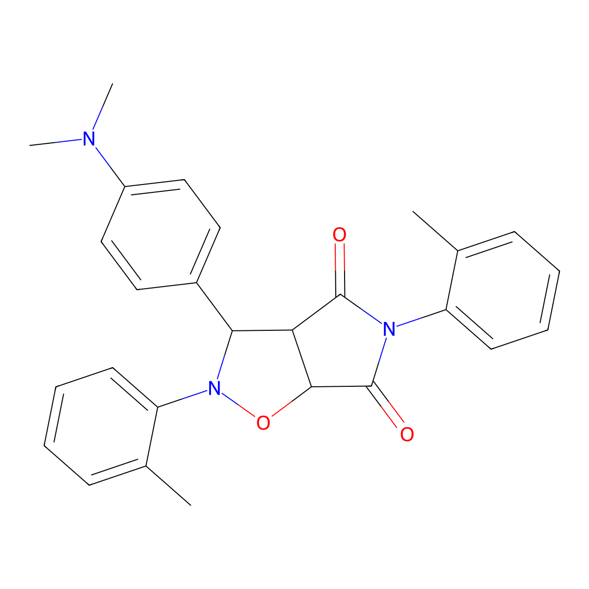 3-(4-(dimethylamino)phenyl)-2,5-di-o-tolyldihydro-2H-pyrrolo[3,4-d]isoxazole-4,6(5H,6aH)-dione molecular structure, CAS 1005272-61-6
