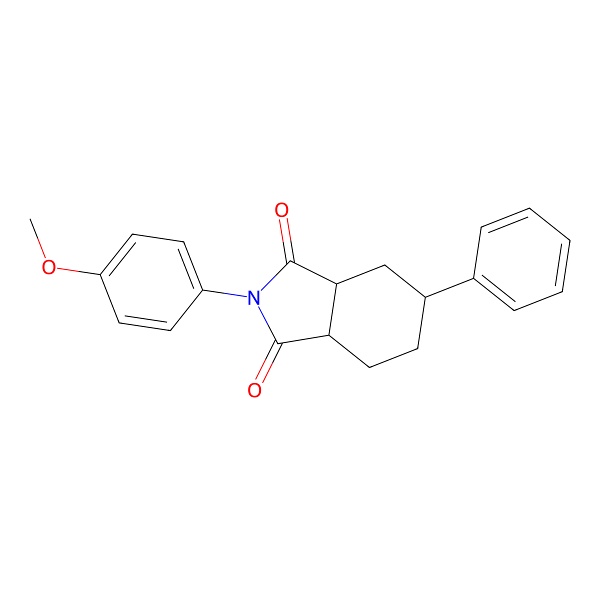 2-(4-Methoxyphenyl)-5-phenyl-3a,4,5,6,7,7a-hexahydroisoindole-1,3-dione molecular structure, CAS 1005273-18-6