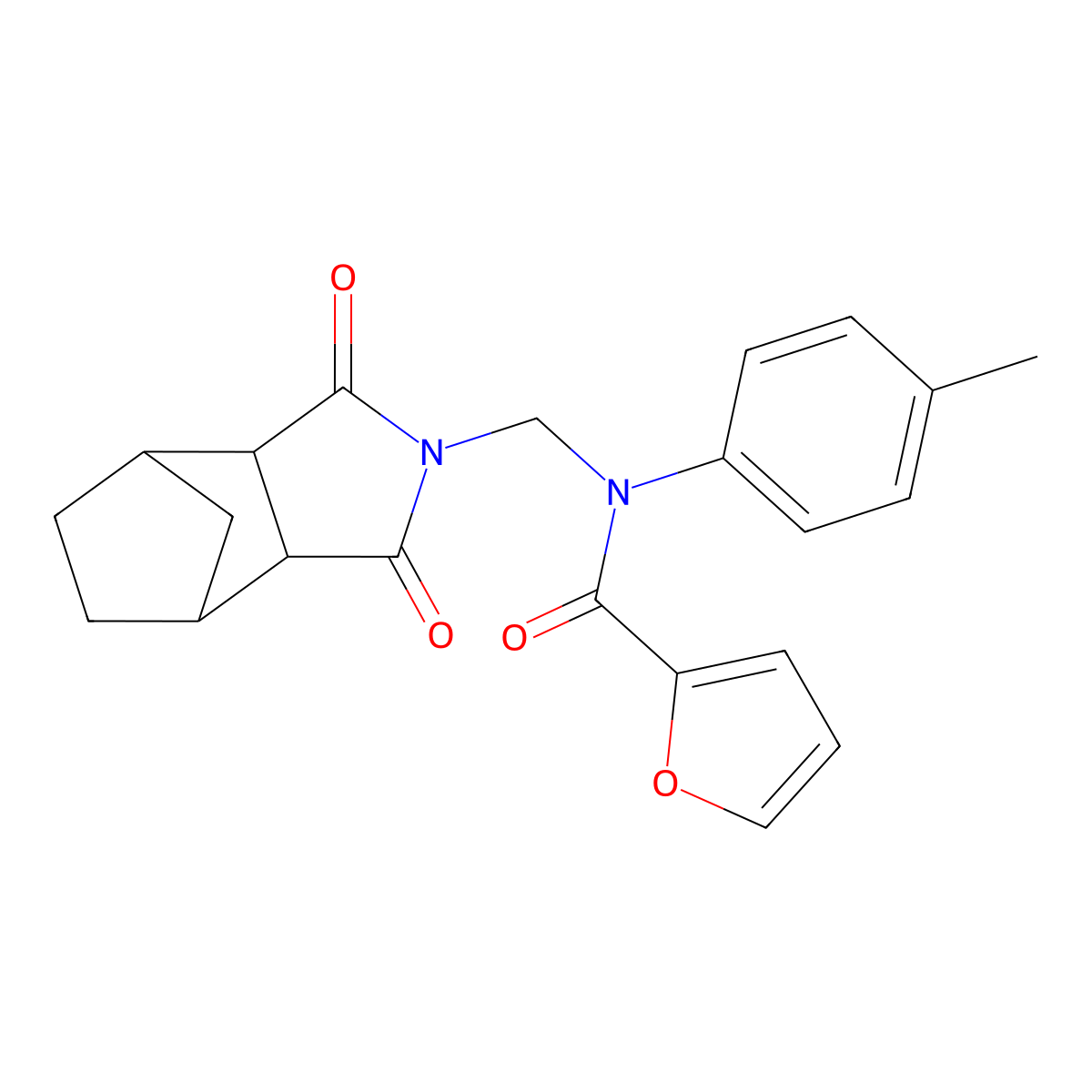 N-[(1,3-dioxooctahydro-2H-4,7-methanoisoindol-2-yl)methyl]-N-(4-methylphenyl)furan-2-carboxamide molecular structure, CAS 1005273-40-4