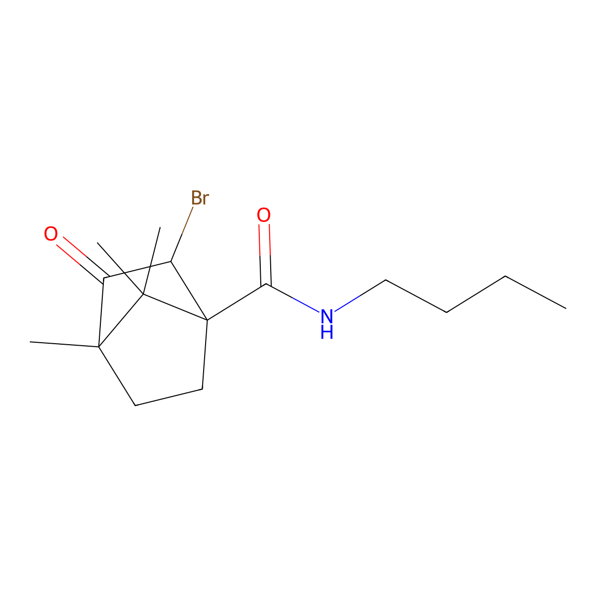 2-bromo-N-butyl-4,7,7-trimethyl-3-oxobicyclo[2.2.1]heptane-1-carboxamide molecular structure, CAS 1005273-53-9