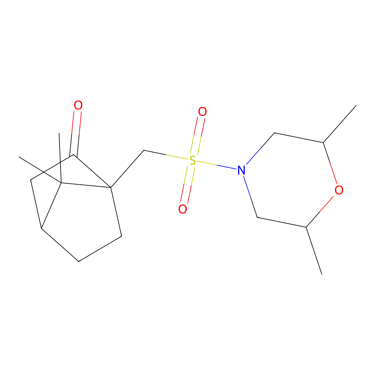 1-{[(2,6-Dimethylmorpholin-4-yl)sulfonyl]methyl}-7,7-dimethylbicyclo[2.2.1]heptan-2-one molecular structure, CAS 1005273-55-1