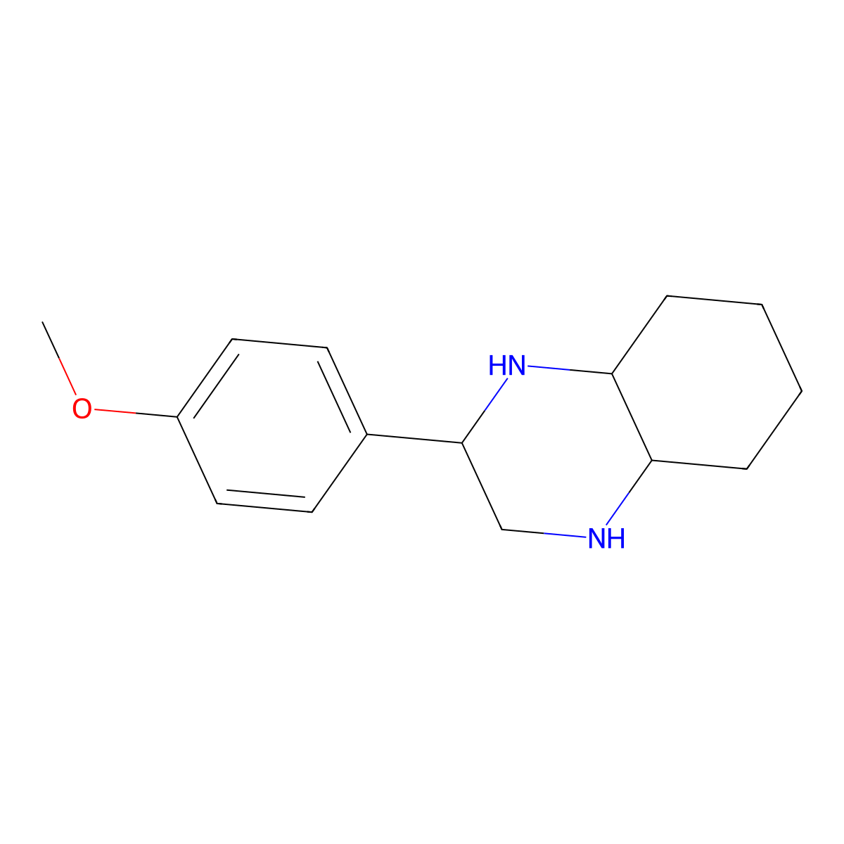 2-(4-Methoxyphenyl)decahydroquinoxaline molecular structure, CAS 1005275-85-3