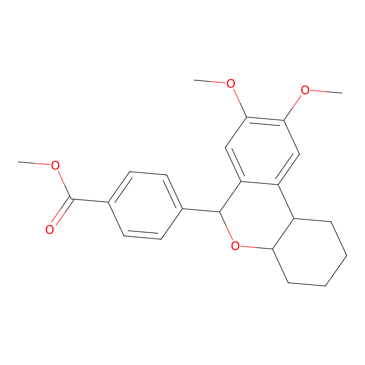 methyl 4-(8,9-dimethoxy-2,3,4,4a,6,10b-hexahydro-1H-benzo[c]chromen-6-yl)benzoate molecular structure, CAS 1005276-87-8
