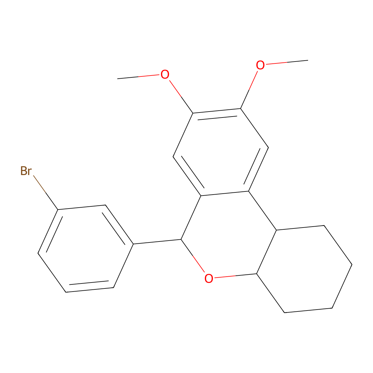 6-(3-bromophenyl)-8,9-dimethoxy-2,3,4,4a,6,10b-hexahydro-1H-benzo[c]chromene molecular structure, CAS 1005276-94-7