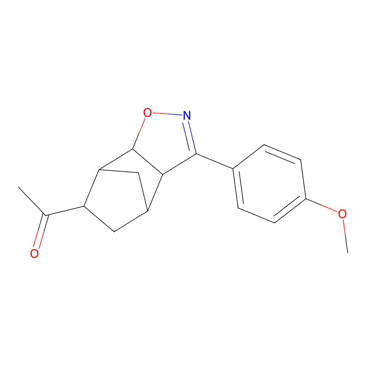1-[3-(4-Methoxyphenyl)-3a,4,5,6,7,7a-hexahydro-4,7-methano-1,2-benzoxazol-6-yl]ethanone molecular structure, CAS 1005277-26-8