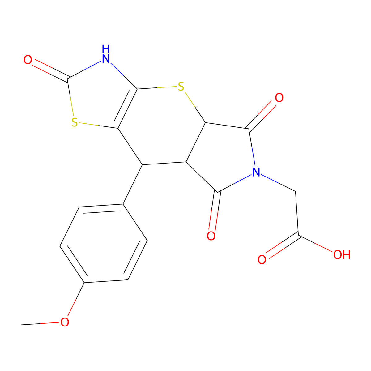 2-[8-(4-Methoxyphenyl)-5,10,12-trioxo-2,6-dithia-4,11-diazatricyclo[7.3.0.0^{3,7}]dodec-3(7)-en-11-yl]acetic acid molecular structure, CAS 1005279-58-2